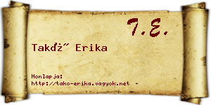 Takó Erika névjegykártya