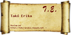 Takó Erika névjegykártya